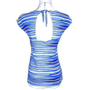 ANN TAYLOR striped top with keyhole back, sz. M